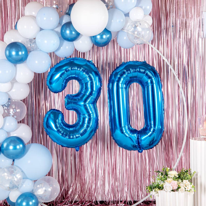 Restaurantware-Balloonify 40 Inch Number Balloon, 1 Large Digital Party Balloon - Number 0, Self-Sealing, Blue Foil Mylar Balloon, Hanging Loop, Decoration For Birthday, Wedding, Or Graduation - Image 4
