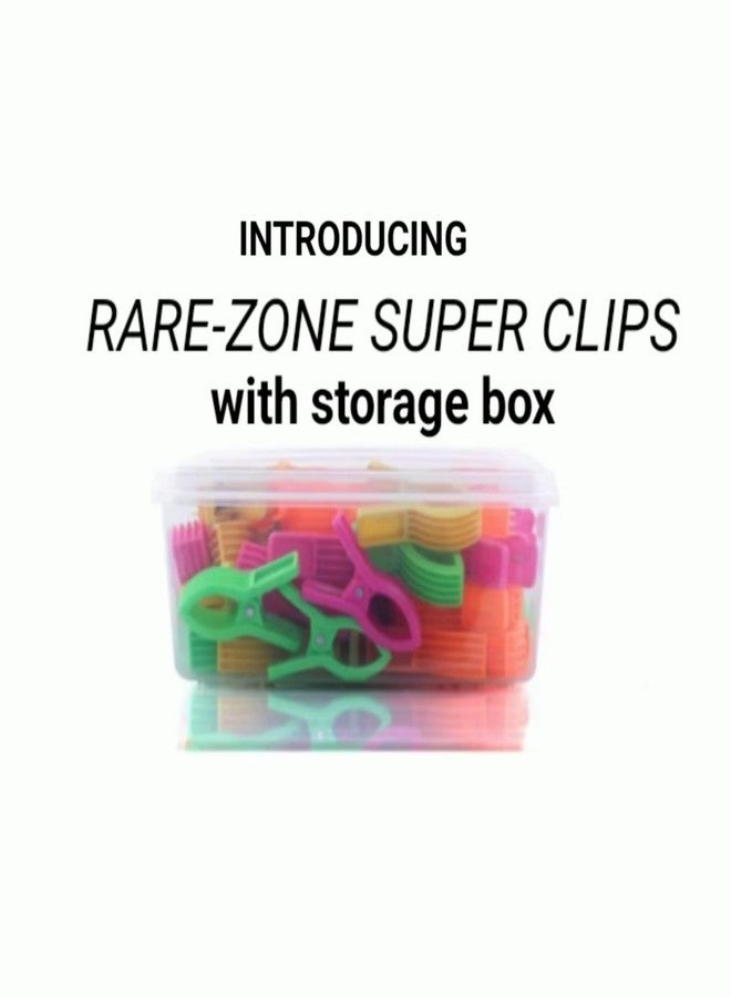 RARE-ZONE مشابك بلاستيكية عملاقة من RARE-ZONE®: مشابك متينة مقاومة للصدأ لتجفيف الملابس، مثالية للشماعات، والقضبان، والحبال، والمناشف، ومشابك الملابس. تأتي مع صندوق تخزين (24). - Image 4