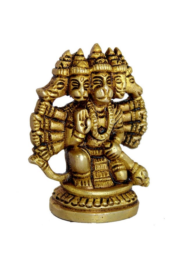 ESPLANADE ESPLANADE Brass Panchmukhi Hanuman Anjaneya Pavan Putra Bajrangbali Idol Murti Moorti Statue (2.5 Inch)  - Image 2