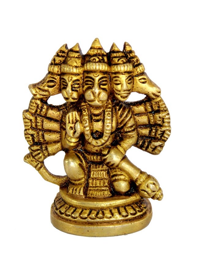 ESPLANADE ESPLANADE Brass Panchmukhi Hanuman Anjaneya Pavan Putra Bajrangbali Idol Murti Moorti Statue (2.5 Inch)  - Image 1