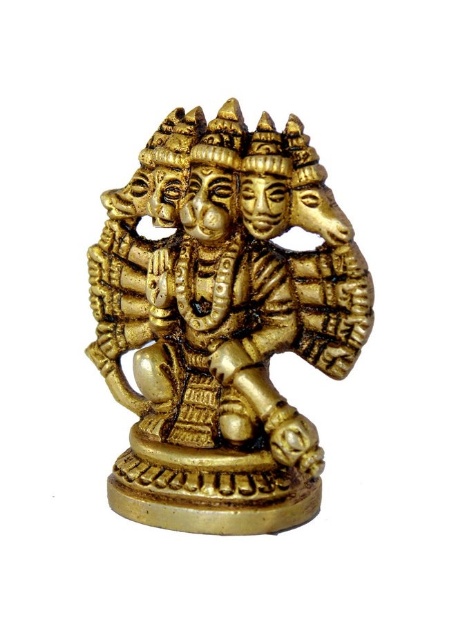ESPLANADE ESPLANADE Brass Panchmukhi Hanuman Anjaneya Pavan Putra Bajrangbali Idol Murti Moorti Statue (2.5 Inch)  - Image 3