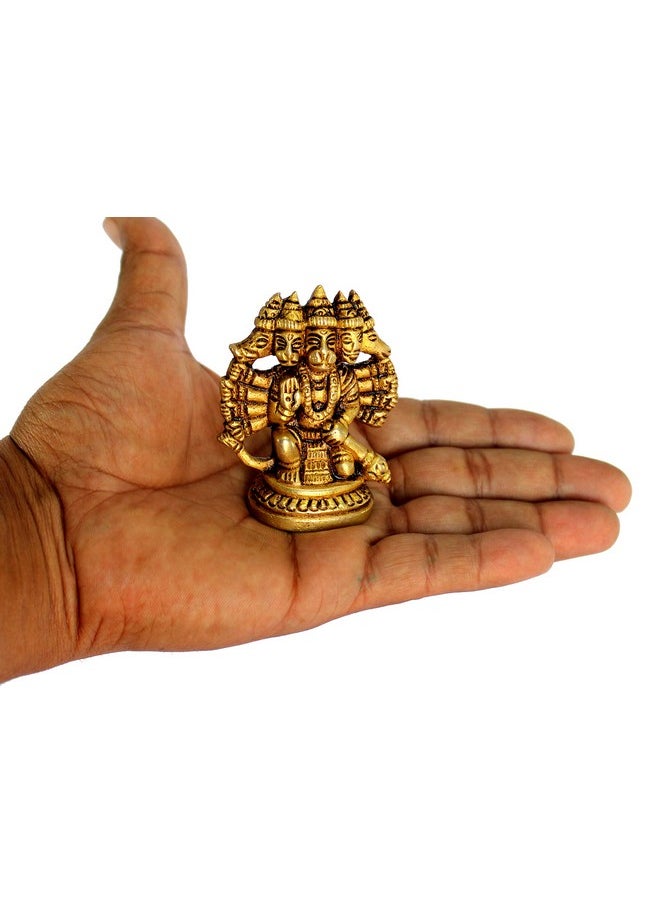 ESPLANADE ESPLANADE Brass Panchmukhi Hanuman Anjaneya Pavan Putra Bajrangbali Idol Murti Moorti Statue (2.5 Inch)  - Image 5