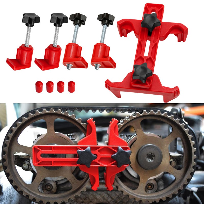 Rebvugr Engine Timing Tool Camshaft Locking Tool 9PCS Car Auto Dual Cam Clamp Camshaft Engine Timing Sprocket Gear Locking Kit Cam Gear Clamp and Holder Set Universal for Most Cars Trucks and Vans - Image 3