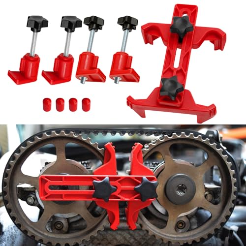 Rebvugr Engine Timing Tool Camshaft Locking Tool 9PCS Car Auto Dual Cam Clamp Camshaft Engine Timing Sprocket Gear Locking Kit Cam Gear Clamp and Holder Set Universal for Most Cars Trucks and Vans - Image 1