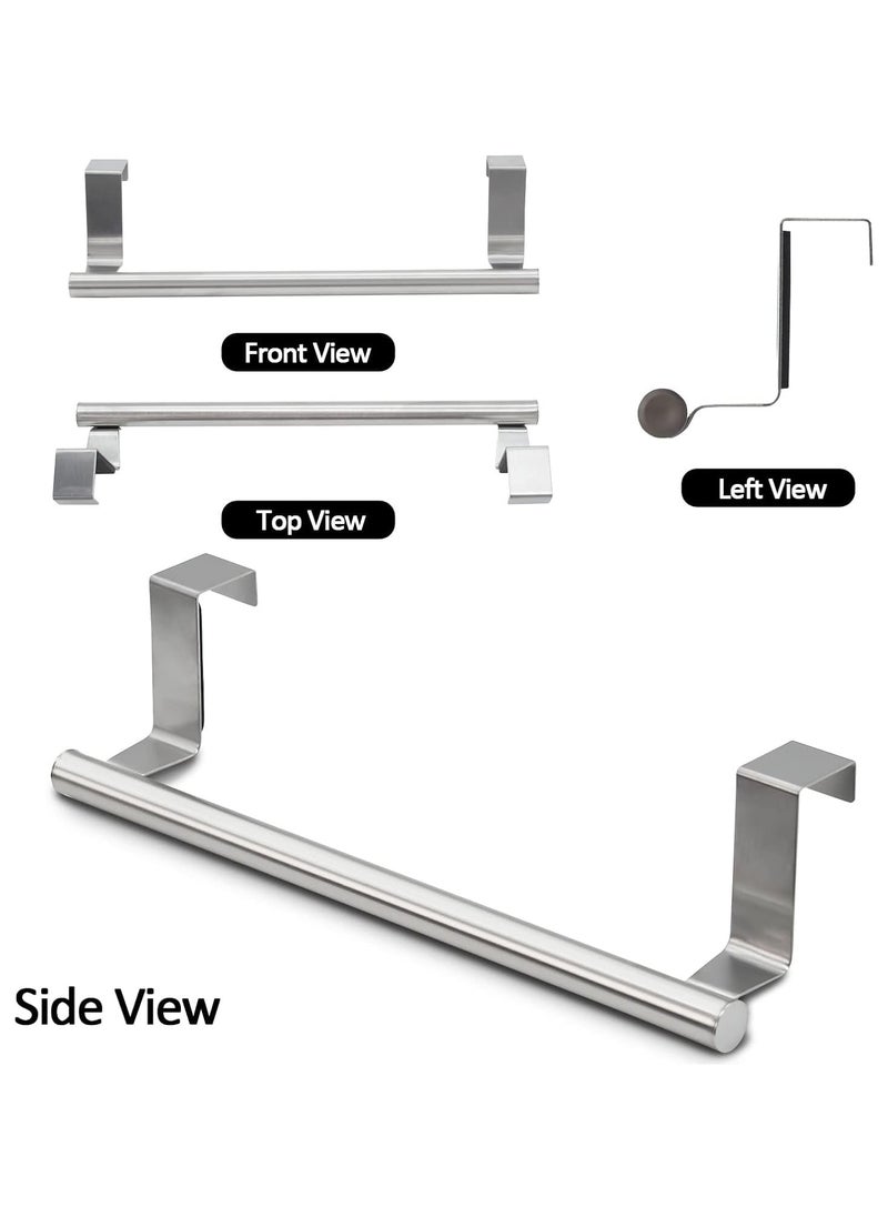 sokany 2 Pieces Kitchen Cabinet Towel Bar Holder, Fits on Cupboards over Cabinet Door, Towel and Wash Cloth Hanging Storage Accessories, Strong Modern Design Stainless Steel (Silver)  - Image 3