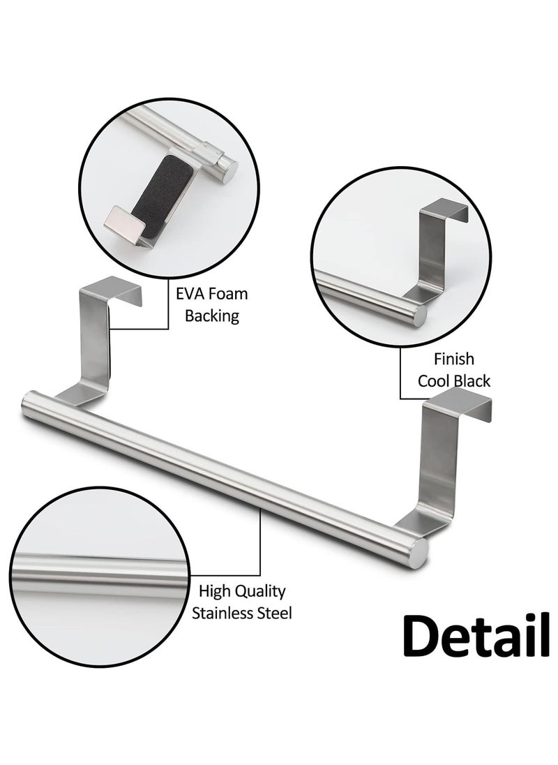 sokany 2 Pieces Kitchen Cabinet Towel Bar Holder, Fits on Cupboards over Cabinet Door, Towel and Wash Cloth Hanging Storage Accessories, Strong Modern Design Stainless Steel (Silver)  - Image 4