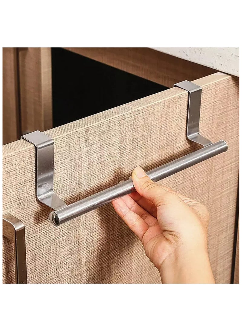 sokany 2 Pieces Kitchen Cabinet Towel Bar Holder, Fits on Cupboards over Cabinet Door, Towel and Wash Cloth Hanging Storage Accessories, Strong Modern Design Stainless Steel (Silver)  - Image 5