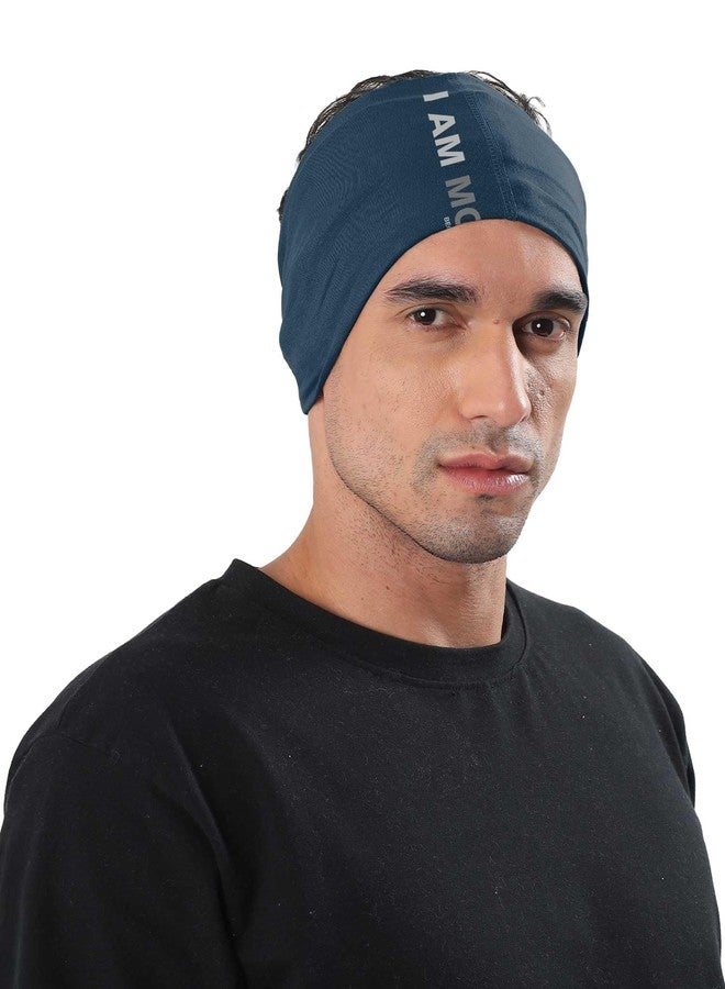 Freecultr Unisex Bamboo Bandana, Anti Microbial Super Soft & Comfort Fit, Breathable Multipurpose Headband, Face Mask for Dust Protection and Sun - Printed Pack of 1-Sapphire Blue