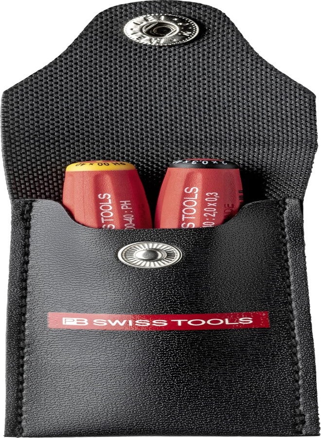 PB Swiss Tools - SwissGrip Screwdriver Set for Slotted size 00 and Phillips Screws size 00, Model PB 8535, Set of Two Screwdrivers with a Pouch for Easy Transport and Storage - Image 3