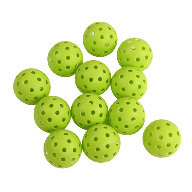12PCS 74mm 40 Holes Pickleballs PE Plastic High Elasticity Pickleball Outdoor Hole Balls Green - Image 4