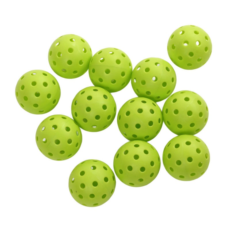 12PCS 74mm 40 Holes Pickleballs PE Plastic High Elasticity Pickleball Outdoor Hole Balls Green - Image 3