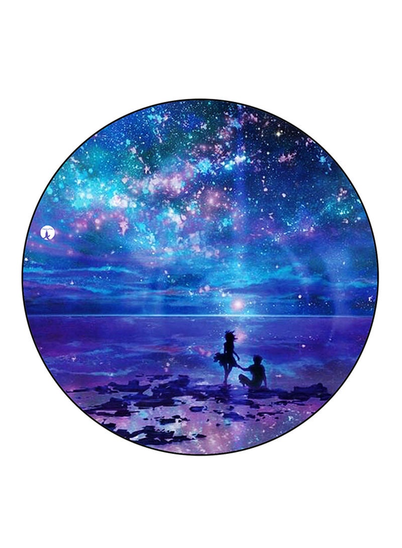 RKN Man And A Woman Printed Mouse Pad  Round  Multicolour