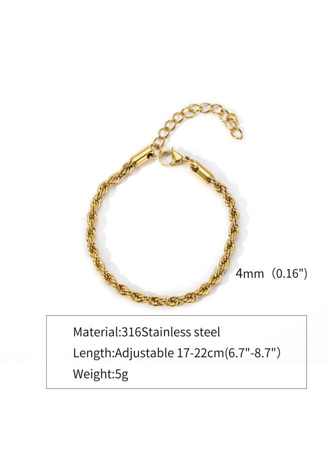 2/3/4/5mm Twist Chain Stainless Steel 8k Cuban Necklace Unisex Bracelet 