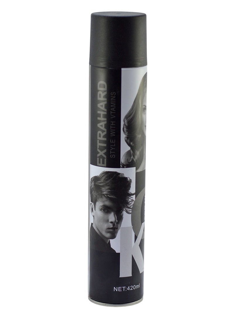 Extra Extrahard Hair Sprayer With Vitamins Hair Styling With Collagen Moisturizing Detangler Hair Curly Sprayer 420 ML 