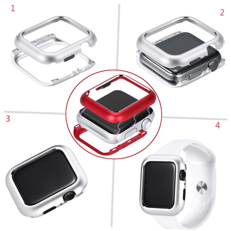 Magnetic Adsorption Metal Frame Protective Case Cover For Series Smartwatch Black - Image 3