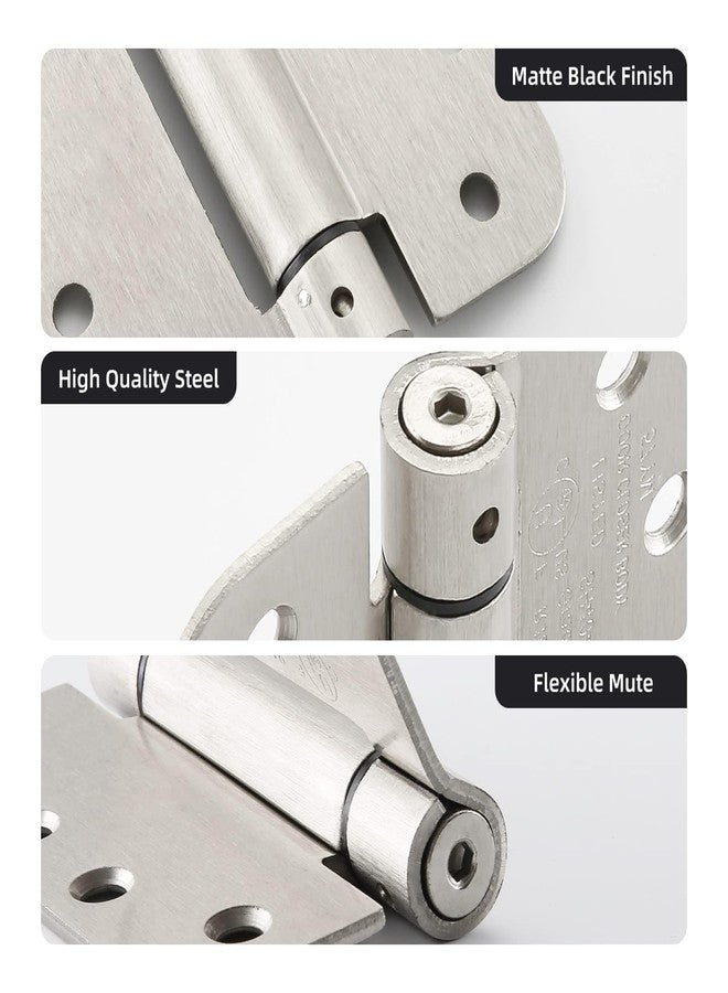 HOME MASTER HARDWARE Self Closing Door Hinges, 4 inch Spring Loaded Hinges, Adjustable Tension for Interior Door, UL Listed with 5/8" Radius Corners, Satin Nickel, 2 Pack - Image 5