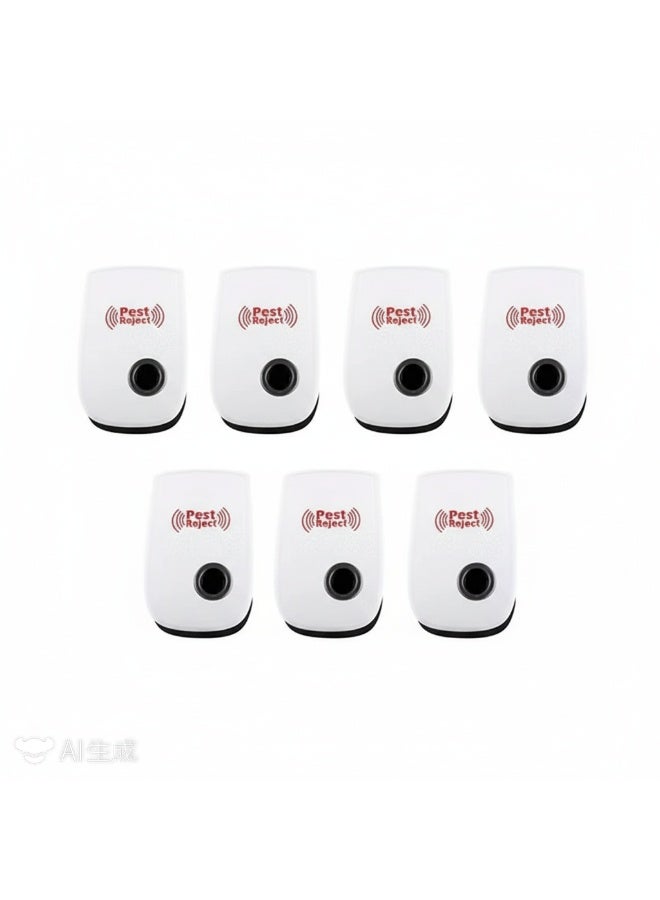 الأزرق جي دبليو مبيد حشرات بالموجات فوق الصوتية، 7 عبوات طارد حشرات بالموجات فوق الصوتية، طارد فئران داخلي طارد حشرات بالموجات فوق الصوتية لمكافحة الحشرات والصراصير والنمل والعنكبوت والبعوض والحشرات والفئران - Image 2