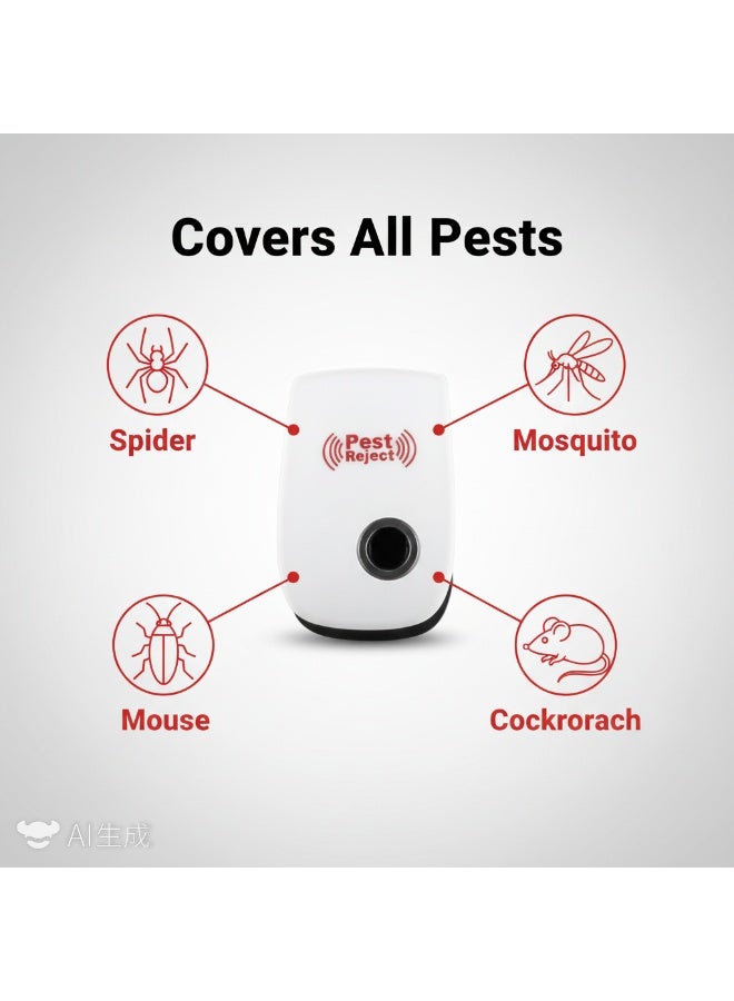 الأزرق جي دبليو مبيد حشرات بالموجات فوق الصوتية، 7 عبوات طارد حشرات بالموجات فوق الصوتية، طارد فئران داخلي طارد حشرات بالموجات فوق الصوتية لمكافحة الحشرات والصراصير والنمل والعنكبوت والبعوض والحشرات والفئران - Image 3