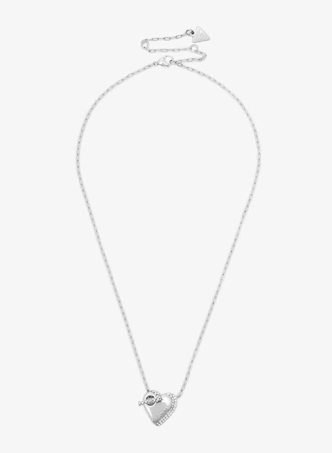 GUESS T-Bar Heart Chain Necklace - Image 4