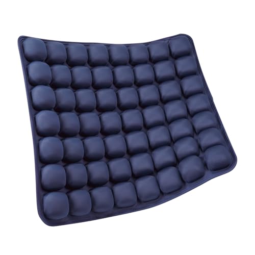 SUNFICON Air Seat Cushion Inflatable Seat Cushion Portable Car Seat Office Chair Wheelchair Pad Anti Bedsore Orthopedics Pain Pressure Relief Cushion Camping Seat Mat w Pump 18 ''x 16'' x1'' Blue - Image 1