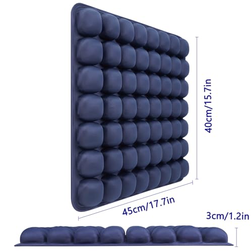 SUNFICON Air Seat Cushion Inflatable Seat Cushion Portable Car Seat Office Chair Wheelchair Pad Anti Bedsore Orthopedics Pain Pressure Relief Cushion Camping Seat Mat w Pump 18 ''x 16'' x1'' Blue - Image 4