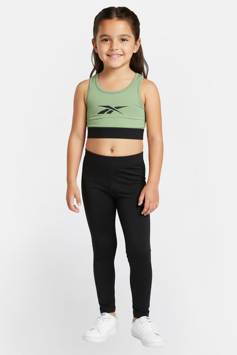 Reebok Toddlers Girl Brand Logo Sleeveless Tank Top, Army Green - Image 1