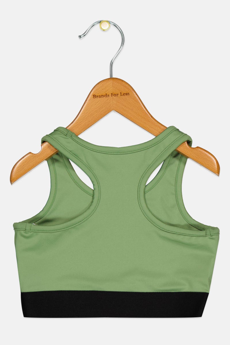 Reebok Toddlers Girl Brand Logo Sleeveless Tank Top, Army Green - Image 3