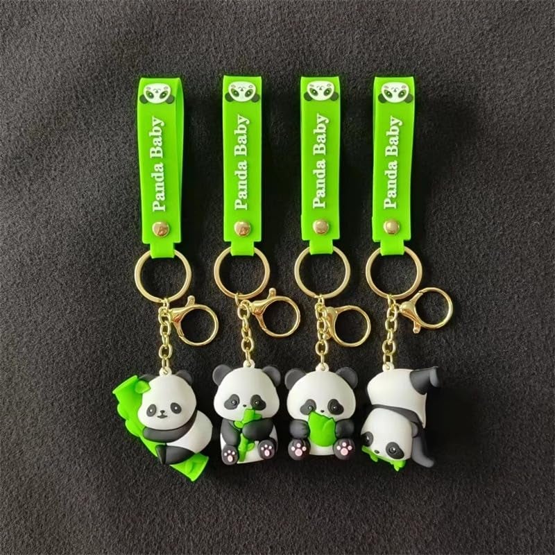 Primetan Panda Theme Silicone Keychain for Girls & Kids | Cute Backpack Keyring | Birthday Return Gift | Car, Bike, & Bag Accessories - Image 5