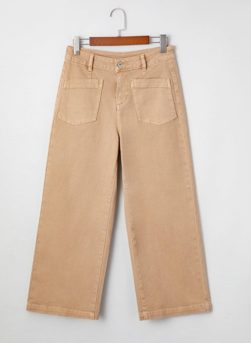 Sidefeel Jeans for Women High Waisted Stretchy Straight Leg Jeans Trendy Loose Zimbaplatinum Ankle Denim Pants Khaki Size 10 - Image 4