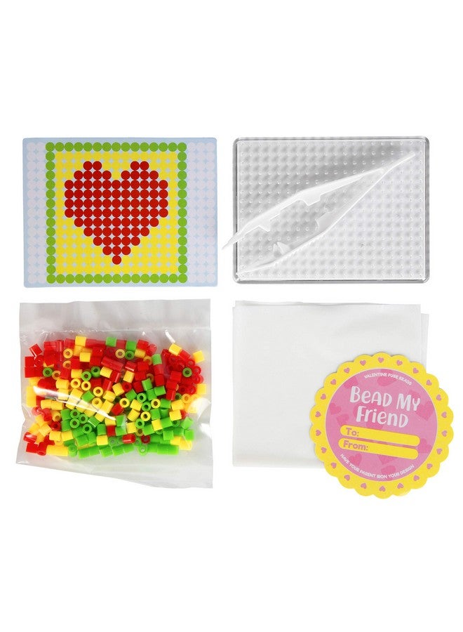 SCS Direct Heart Themed Fuse Bead Kits (24Ct) Perfect Goodie Bag Party Favors For Kids Birthday Party Each Includes Pixel Art Craft Activity W Perler Beads Kids Multiitem Party Favor Packs For Boys & Girls - Image 3