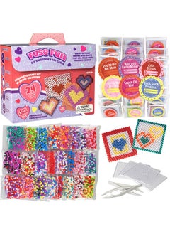 SCS Direct Heart Themed Fuse Bead Kits (24Ct) Perfect Goodie Bag Party Favors For Kids Birthday Party Each Includes Pixel Art Craft Activity W Perler Beads Kids Multiitem Party Favor Packs For Boys & Girls  - Image 2