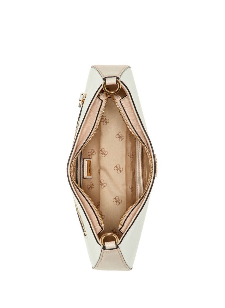 GUESS Alexie Top Zip Shoulder Bag – White - Image 4