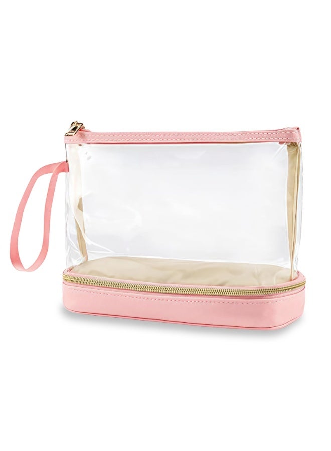 NAKODU Travel Makeup Bag, Clear Cosmetic Bag Make Up Organizer TSA Approved Toiletry Bag, Waterproof Pouch for Women Purse for Toiletries Accessories Brushes - Image 1