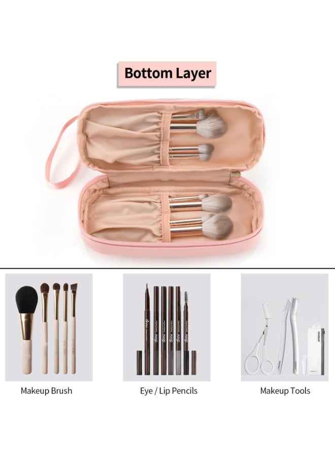 NAKODU Travel Makeup Bag, Clear Cosmetic Bag Make Up Organizer TSA Approved Toiletry Bag, Waterproof Pouch for Women Purse for Toiletries Accessories Brushes - Image 3