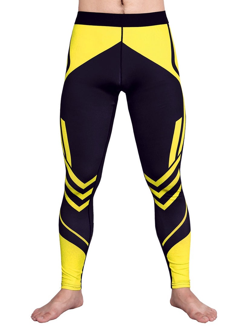 Loquat Men Quick Dry Breathable Sports Pants Black/Yellow  - Image 1