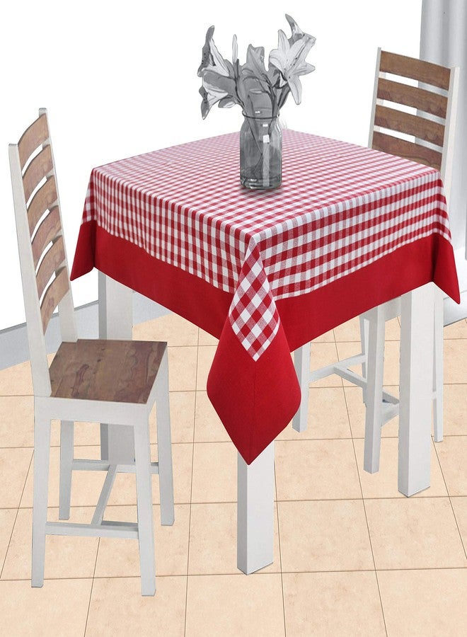 AIRWILL Cotton Checkered Pattern 2 Seater Table Cloth Pack of 1 pc (Red) - Image 1