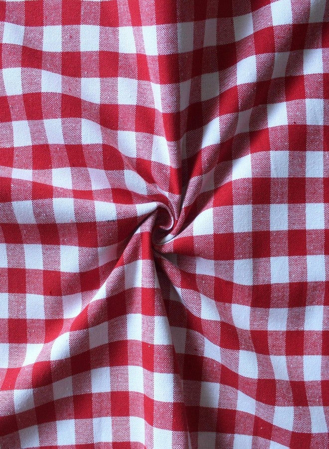 AIRWILL Cotton Checkered Pattern 2 Seater Table Cloth Pack of 1 pc (Red) - Image 2