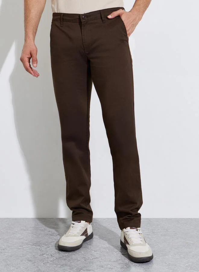 Men Brown Regular Fit Casual Chinos