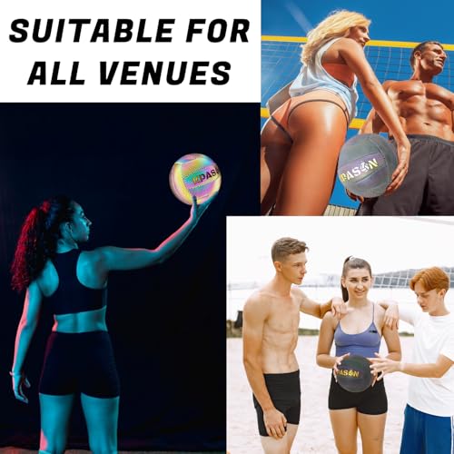 KPASON Holographic Volleyball, Indoor Outdoor Holographic Reflective Glowing Volleyball for Beach Game Gym Training (Official Size 5) - Image 4