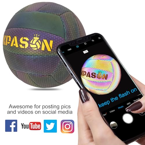 KPASON Holographic Volleyball, Indoor Outdoor Holographic Reflective Glowing Volleyball for Beach Game Gym Training (Official Size 5) - Image 3