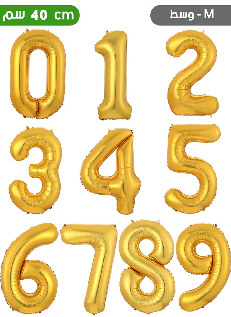 Helium Balloons Of 10 Pcs Shaped Number From 0 to 9 Size 40 cm For Decorating Birthday Parties And Weddings  - Image 1