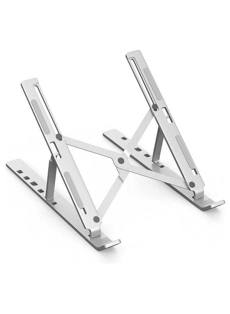 حامل معدني لللابتوب والتابلت قابل للطي - فضي - Image 1