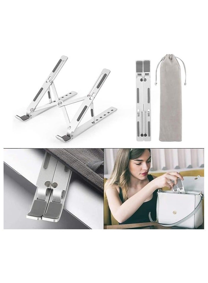 حامل معدني لللابتوب والتابلت قابل للطي - فضي - Image 2