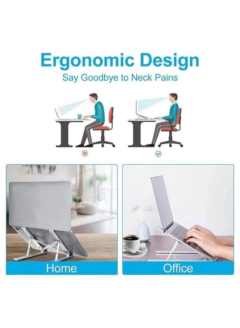 حامل معدني لللابتوب والتابلت قابل للطي - فضي - Image 3