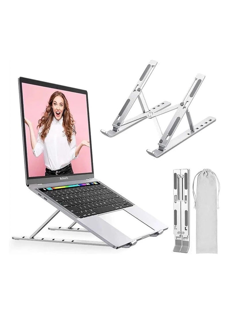 حامل معدني لللابتوب والتابلت قابل للطي - فضي - Image 5