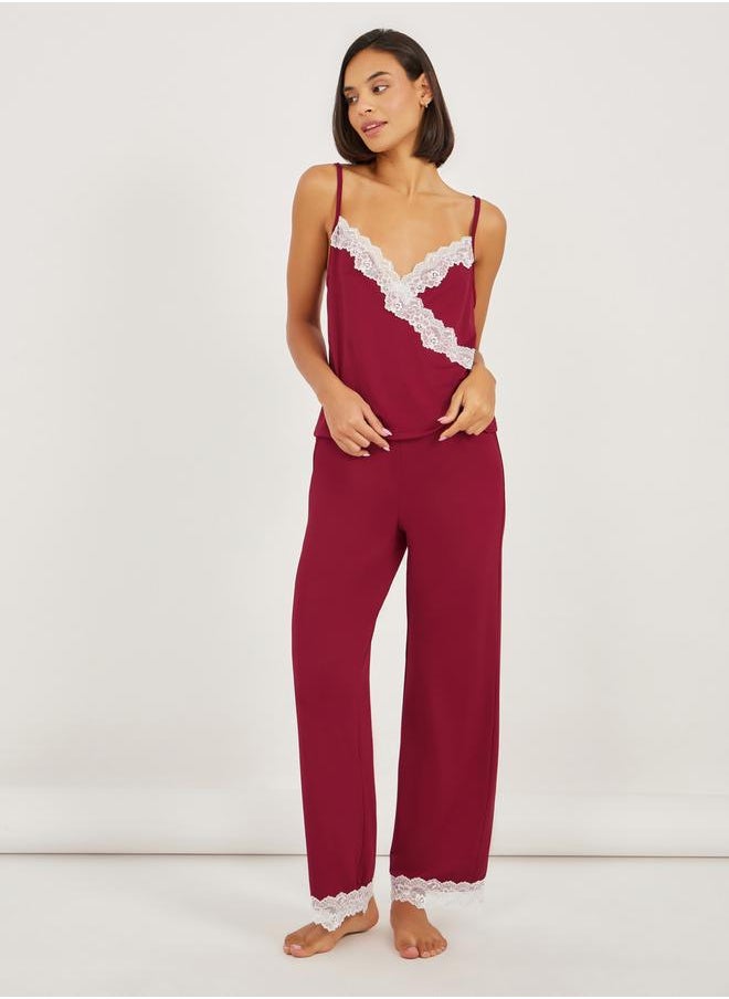 Styli - Pack of 3 - Lace Trim Cami- Pyjama and Robe - Image 1