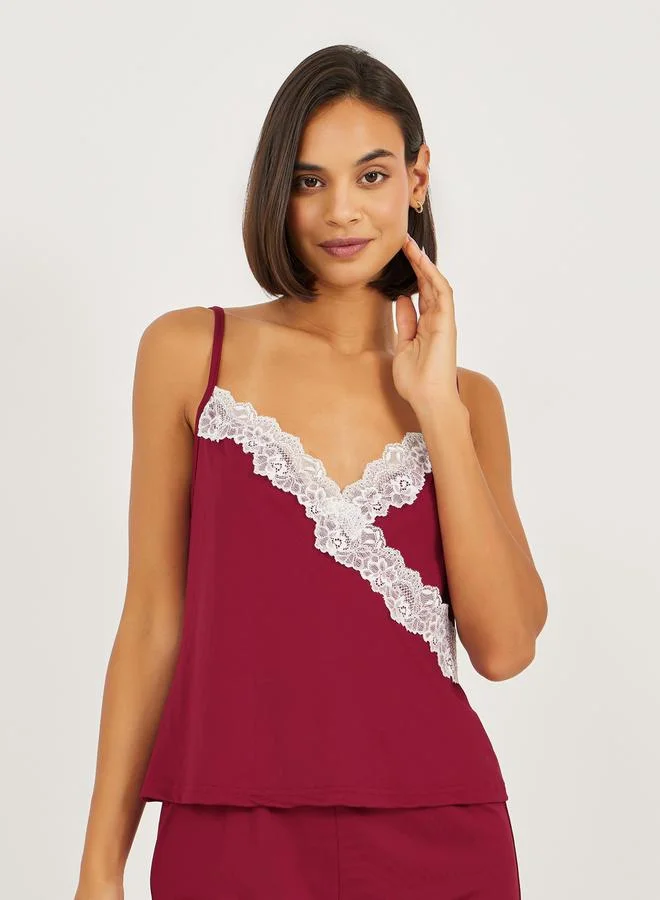 Styli Pack of 3 - Lace Trim Cami- Pyjama and Robe