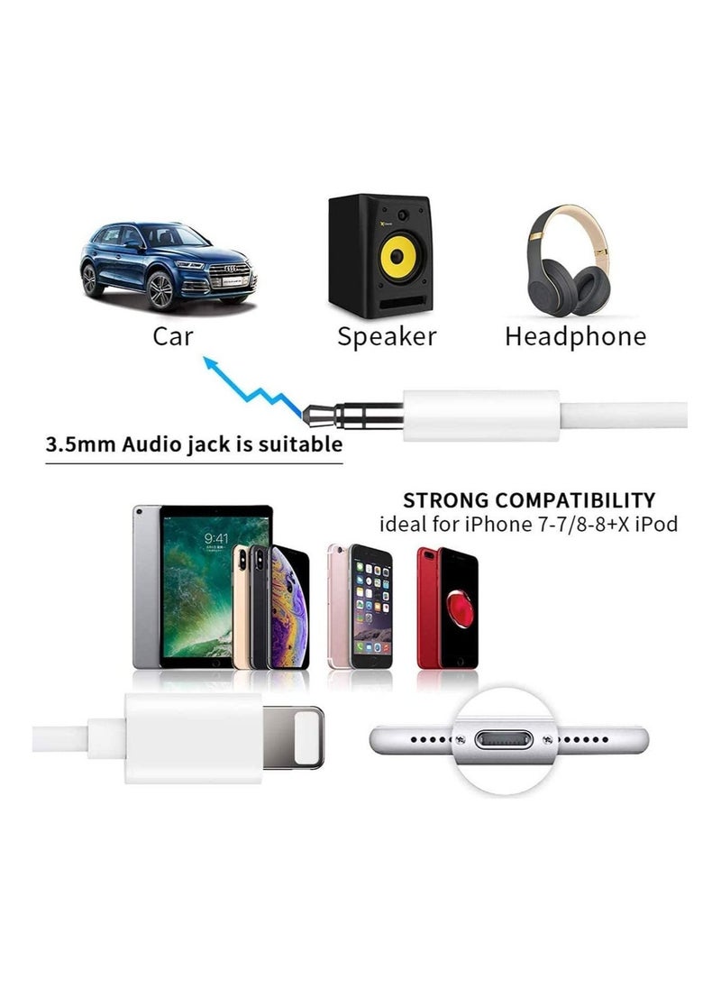 Generic 2 Pack iPhone Aux Cord for Car, Apple MFi Certified Lightning to 3.5 mm Headphone Jack Adapter Male Aux Stereo Audio Cable Compatible with iPhone 13 12 Pro Max 11 Pro Max XS XR X 8 7 Plus  - Image 4