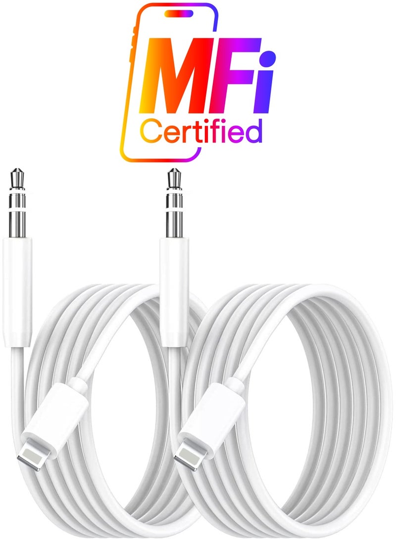 Generic 2 Pack iPhone Aux Cord for Car, Apple MFi Certified Lightning to 3.5 mm Headphone Jack Adapter Male Aux Stereo Audio Cable Compatible with iPhone 13 12 Pro Max 11 Pro Max XS XR X 8 7 Plus  - Image 1