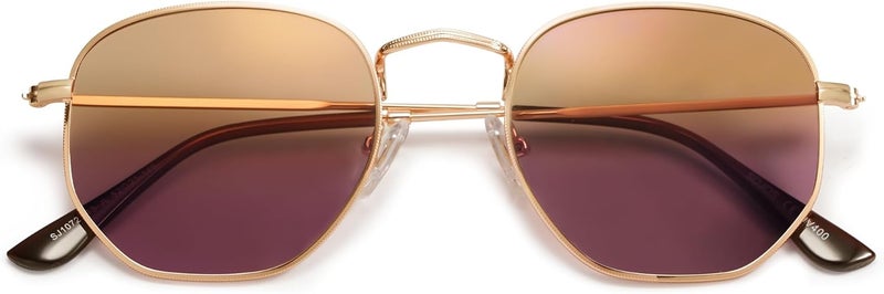 Sojos Square Polarized Sunglasses for Women Men Small Hexagonal Polygon Mirrored Lens SJ1072 - Image 1